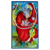 PETIT SAC CADEAU SANTA CLAUS AVEC LANTERN DANS LA NUIT DE NOËL (Dos)