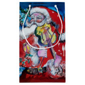Petit Sac Cadeau SANTA CLAUS JOUER VIOLIN Noël (Dos)