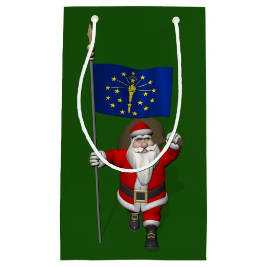 Petit Sac Cadeau Santa Claus With Ensign Of Indiana (Devant)