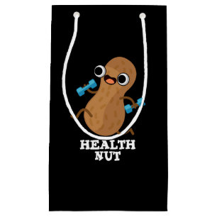 Petit Sac Cadeau Santé Nut amusant Exercice Arachide Pun Dark BG