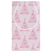 Petit Sac Cadeau Sapin de Noël rose (Dos)