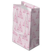 Petit Sac Cadeau Sapin de Noël rose (Dos Angle)