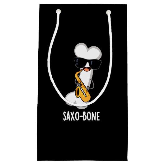 Petit Sac Cadeau Saxo os Funny Bone Funny Musique Pun Dark BG (Devant)