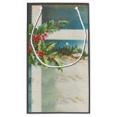 Petit Sac Cadeau Scène de Noël Hiver de neige blanche (Dos)