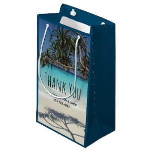 Petit Sac Cadeau Scène de plage Tropical Blue Ocean Merci photo