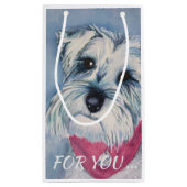 PETIT SAC CADEAU SCHNAUZER DE BONBON À GRIS ARGENTÉ (Dos)