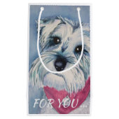 PETIT SAC CADEAU SCHNAUZER DE BONBON À GRIS ARGENTÉ (Devant)