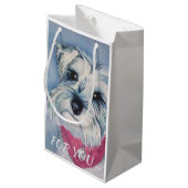 PETIT SAC CADEAU SCHNAUZER DE BONBON À GRIS ARGENTÉ (Dos Angle)