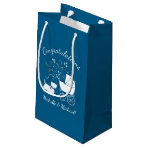 Petit Sac Cadeau Scotty Chien Baby shower Scottish Terrier Blue