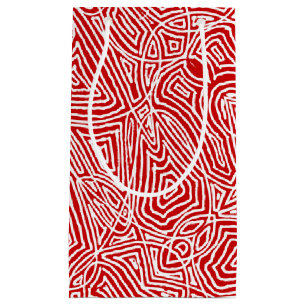 Petit Sac Cadeau Scribble rouge