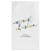 Petit Sac Cadeau Script moderne "Joyeux Noël" (Dos)
