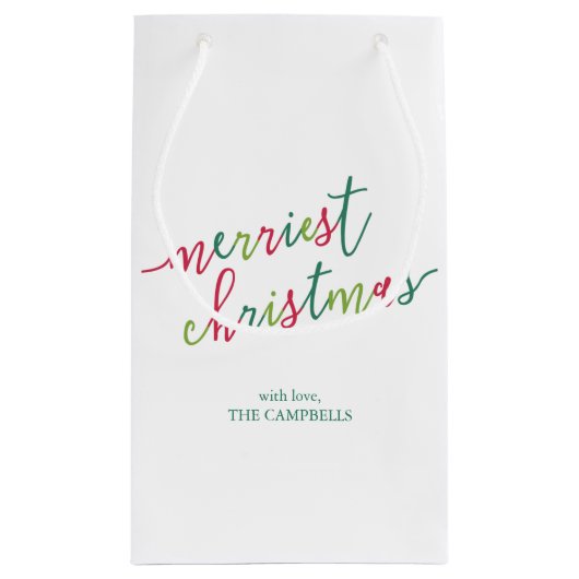 Petit Sac Cadeau Script moderne "Joyeux Noël" (Dos)