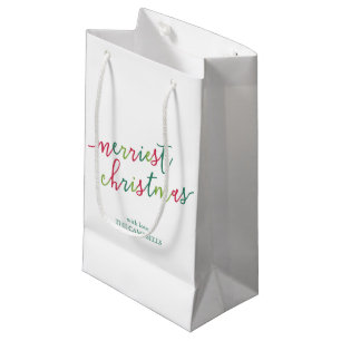 Petit Sac Cadeau Script moderne "Joyeux Noël"