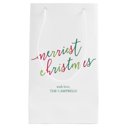 Petit Sac Cadeau Script moderne "Joyeux Noël" (Devant)