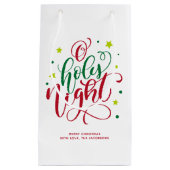 Petit Sac Cadeau Script moderne O Saint Nuit Noël (Devant)