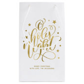 Petit Sac Cadeau Script moderne O Saint Nuit Noël (Dos)