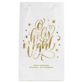 Petit Sac Cadeau Script moderne O Saint Nuit Noël (Devant)