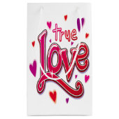Petit Sac Cadeau Script rose gras Véritable amour (Dos)