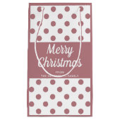 Petit Sac Cadeau Script rose moderne Joyeux Noël (Devant)