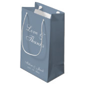 Petit Sac Cadeau Script simple Dusty Blue Mariage Love & Thanks (Dos Angle)
