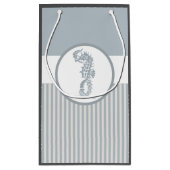 Petit Sac Cadeau Seahorse Bleu Classique Nautique Élégant (Dos)