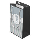 Petit Sac Cadeau Seahorse Bleu Classique Nautique Élégant (Devant Angle)