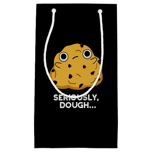 Petit Sac Cadeau Sérieusement Dough Funny Baking Food Pun Dark BG (Devant)