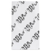 Petit Sac Cadeau Serpent gris et silhouette gris clair (Dos)