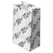 Petit Sac Cadeau Serpent gris et silhouette gris clair (Dos Angle)