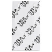 Petit Sac Cadeau Serpent gris et silhouette gris clair (Devant)