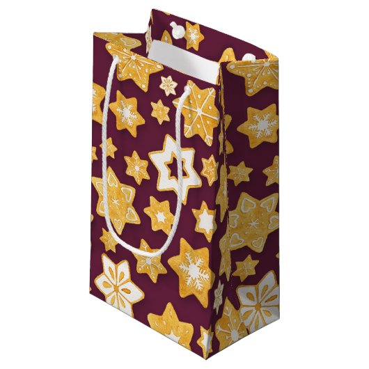 Petit Sac Cadeau Serre de biscuits de Noël avec Arrière - plan de p (Devant Angle)