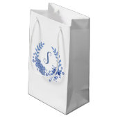 Petit Sac Cadeau Shabby Chic Monogram Design bleu (Dos Angle)