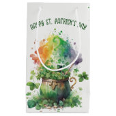Petit Sac Cadeau Shamrock irlandais et Rainbow Pot (Devant)