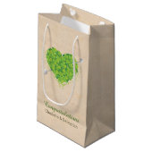 Petit Sac Cadeau Shamrock Mariage irlandais Heart (Devant Angle)