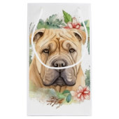 Petit Sac Cadeau Shar Pei Christmas Wreath Festive Pup (Dos)