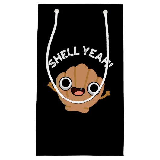 Petit Sac Cadeau Shell Ouais Funny Seashell Pun Dark BG (Devant)