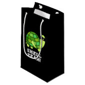 Petit Sac Cadeau Shell Ouais Funny Tortoise Pun Dark BG (Devant Angle)