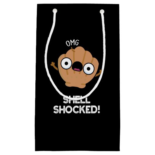 Petit Sac Cadeau Shell Shocky Funny Seashell Pun Dark BG (Devant)