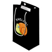 Petit Sac Cadeau Shello Funny Snail Cellphone Pun Dark BG (Devant Angle)