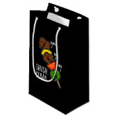 Petit Sac Cadeau Shush Kebab Funny Food Pun Dark BG (Devant Angle)
