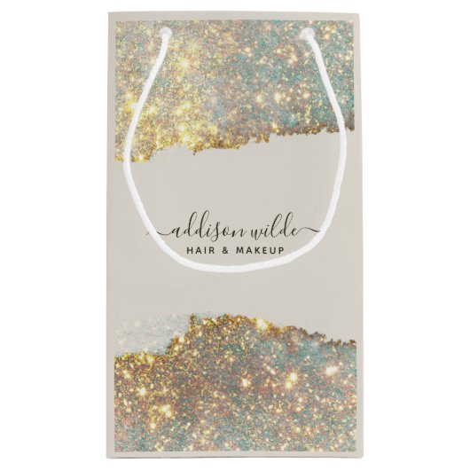 Petit Sac Cadeau Signature holographique Script moderne Parties sci (Dos)