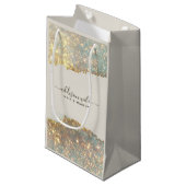 Petit Sac Cadeau Signature holographique Script moderne Parties sci (Devant Angle)