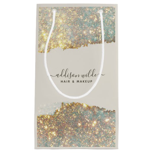 Petit Sac Cadeau Signature holographique Script moderne Parties sci (Devant)