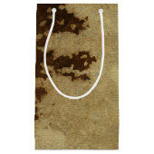 Petit Sac Cadeau Silhouette d'arbre sur Arrière - plan de bronze (Devant)