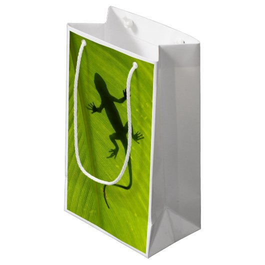 Petit Sac Cadeau Silhouette de Gecko (Devant Angle)