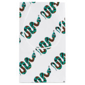 Petit Sac Cadeau Silhouette d'impression Brown et Turquoise de serp (Dos)