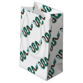 Petit Sac Cadeau Silhouette d'impression Brown et Turquoise de serp (Dos Angle)