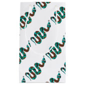 Petit Sac Cadeau Silhouette d'impression Brown et Turquoise de serp (Devant)