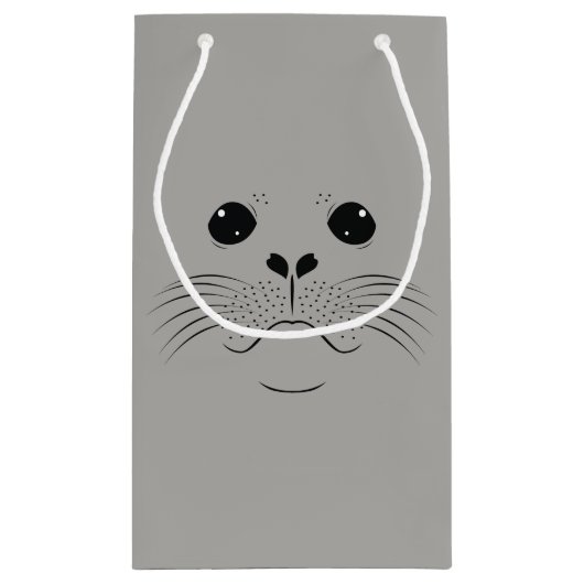 Petit Sac Cadeau Silhouette du visage du phoque (Dos)