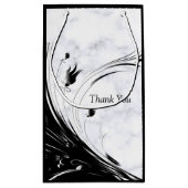 Petit Sac Cadeau Silhouette noire moderne élégante sur Marbre blanc (Dos)